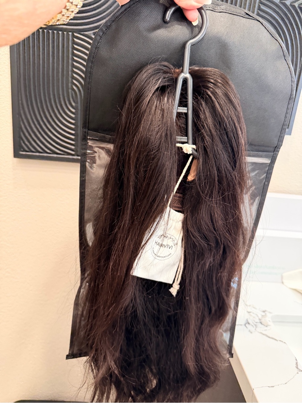 Human Hair Natural Black Wig - HAIRVIVI Chanel